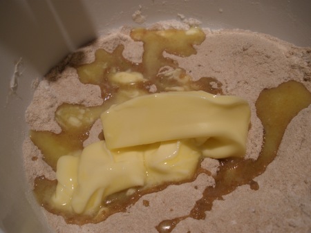 Mixing in the butter